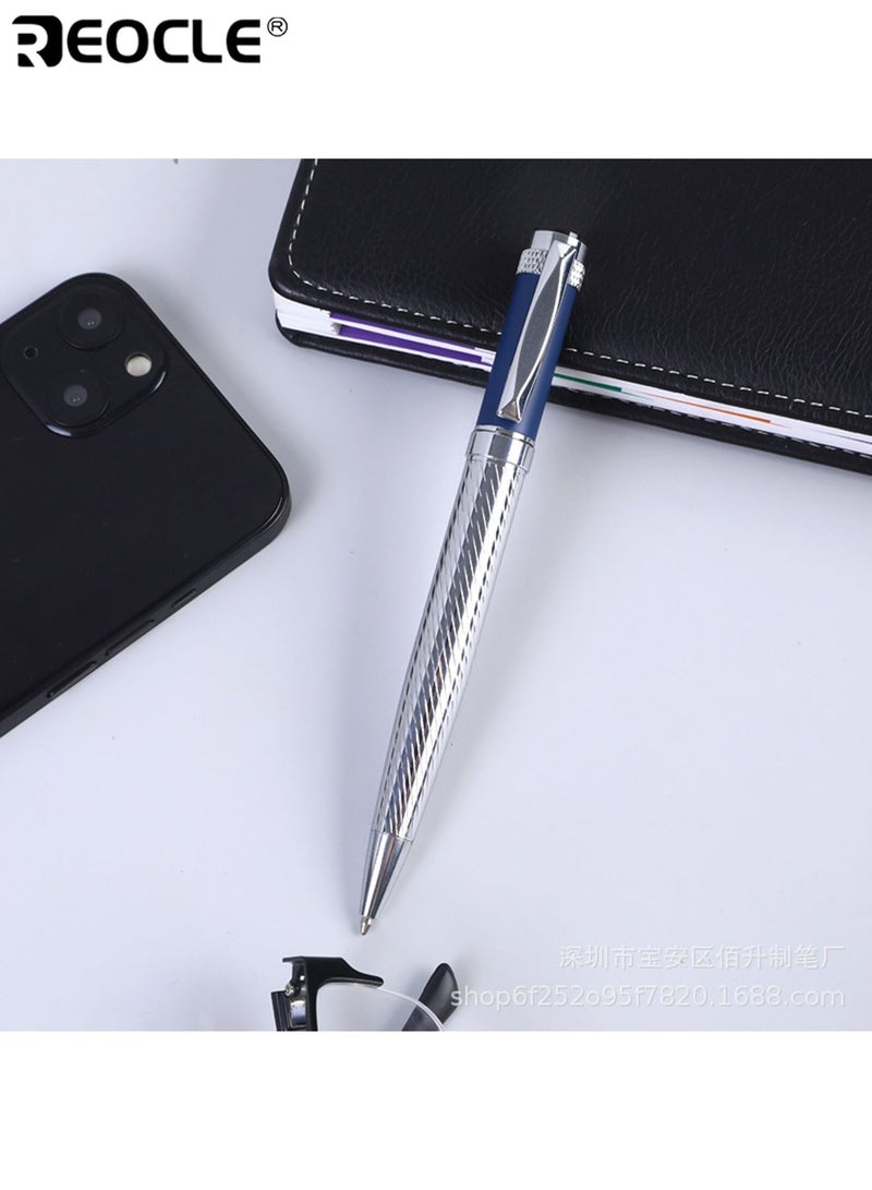 ريوكل حبر جاف كلاسيكي فاخر قلم حبر جاف كتابة سلسة قلم توقيع جسم معدني أنيق أنيق قابل لإعادة التعبئة متين قبضة مريحة مناسبة للكتابة اليومية العمل المكتبي اجتماعات العمل التوقيعات الهدايا ملحق الكتابة المثالي لك المحترفين الرجال والنساء - Image 2