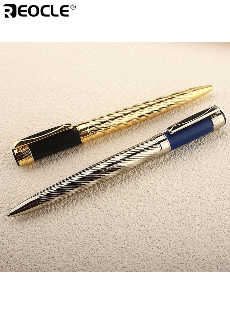 ريوكل حبر جاف كلاسيكي فاخر قلم حبر جاف كتابة سلسة قلم توقيع جسم معدني أنيق أنيق قابل لإعادة التعبئة متين قبضة مريحة مناسبة للكتابة اليومية العمل المكتبي اجتماعات العمل التوقيعات الهدايا ملحق الكتابة المثالي لك المحترفين الرجال والنساء - Image 3