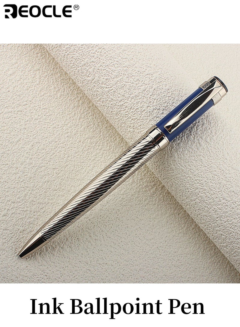 ريوكل حبر جاف كلاسيكي فاخر قلم حبر جاف كتابة سلسة قلم توقيع جسم معدني أنيق أنيق قابل لإعادة التعبئة متين قبضة مريحة مناسبة للكتابة اليومية العمل المكتبي اجتماعات العمل التوقيعات الهدايا ملحق الكتابة المثالي لك المحترفين الرجال والنساء - Image 1