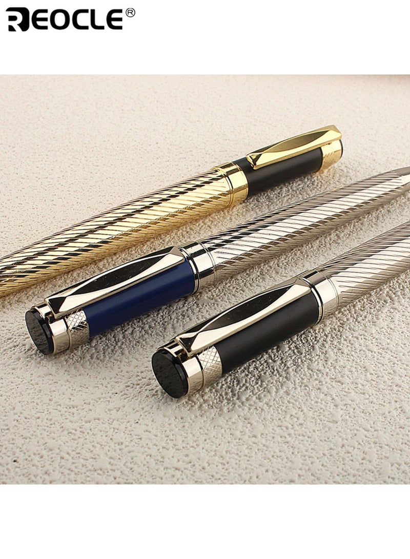 ريوكل حبر جاف كلاسيكي فاخر قلم حبر جاف كتابة سلسة قلم توقيع جسم معدني أنيق أنيق قابل لإعادة التعبئة متين قبضة مريحة مناسبة للكتابة اليومية العمل المكتبي اجتماعات العمل التوقيعات الهدايا ملحق الكتابة المثالي لك المحترفين الرجال والنساء - Image 4