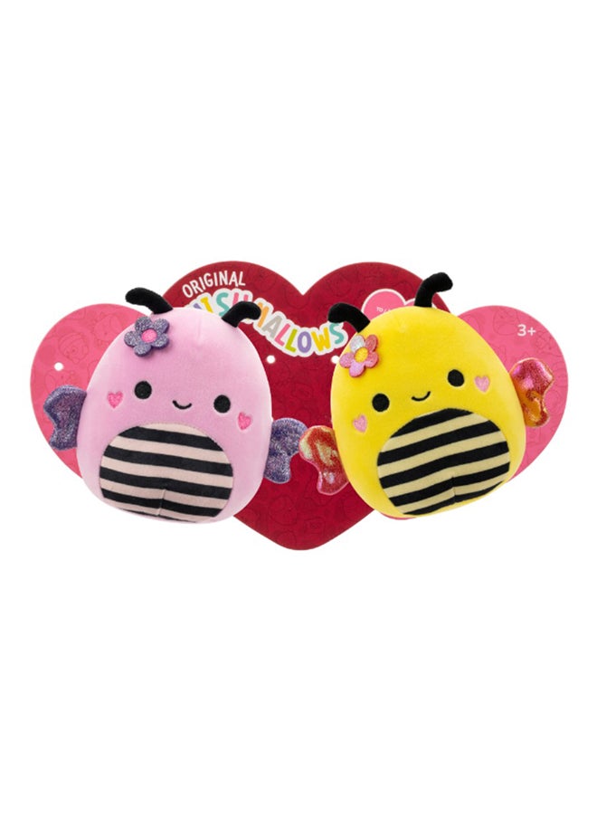 Squishmallows 7.5 inch Sunny the Yellow Bumblebee + Leonie the Pink Bumblebee , Officially Licensed Kellytoy Plush Toy, Colorful Soft Toy, Gift for Kids, Girls & Boys Washable Squishy Stuff Toy Multicolor All Age  - Image 1