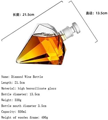 Diamond Whiskey Decanter Set - Stylish 1 Decanter & 2 Pcs Glass & 1 Stand Set | Perfect for Whiskey, Scotch, Wine, Vodka, Tequila, Rum (850ml, Set of 1)  - Image 3