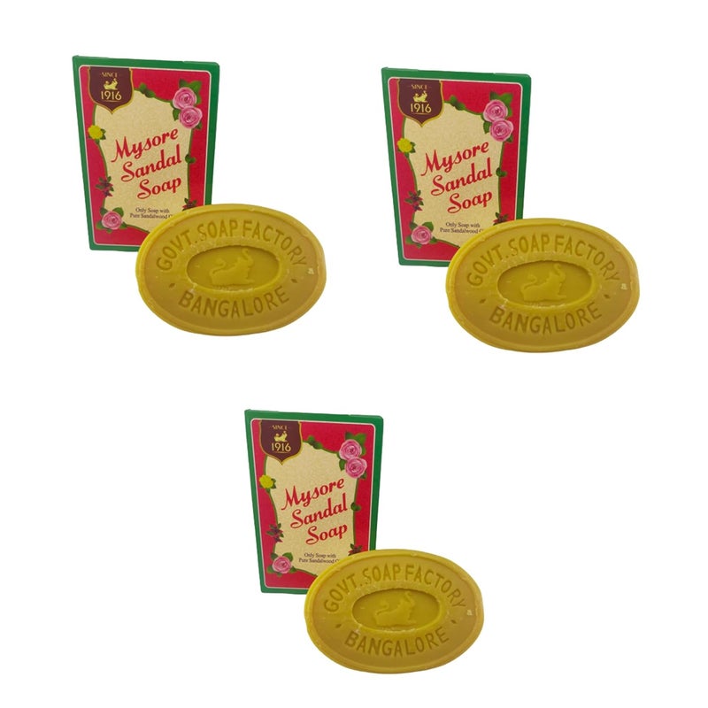URJUWANI Mysore Sandal Bathing Soap With Sandalwood Oil Bar Pack of 2 75gx3225gms - Image 3