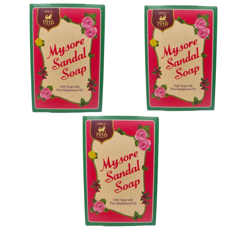 URJUWANI Mysore Sandal Bathing Soap With Sandalwood Oil Bar Pack of 2 75gx3225gms - Image 1