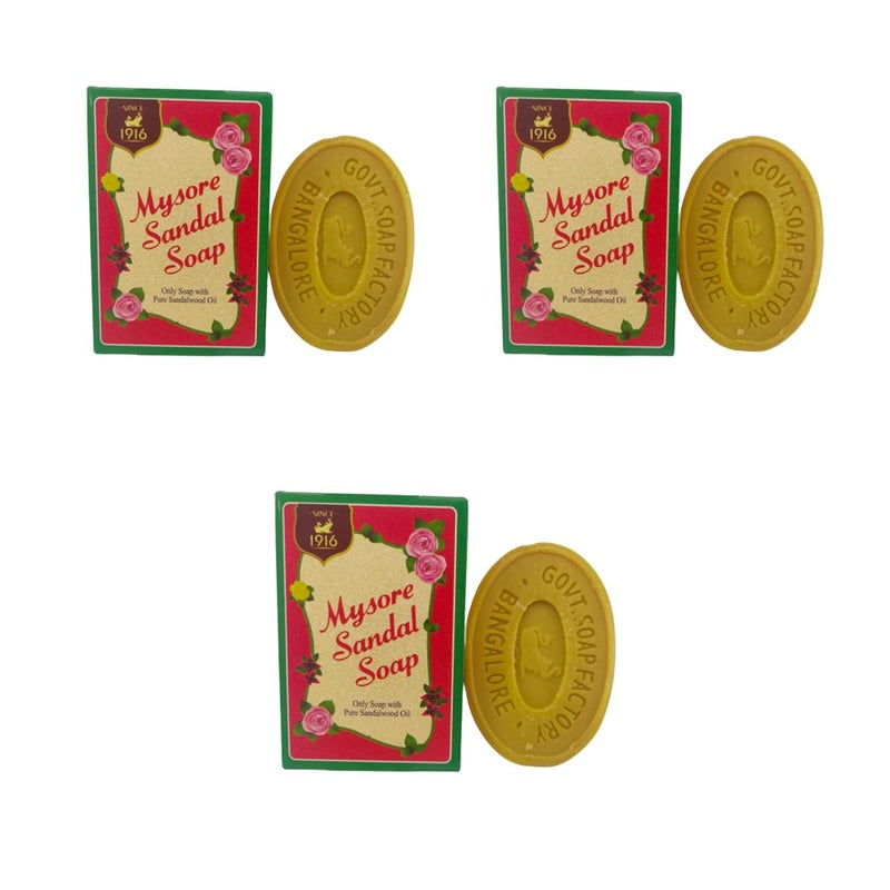 URJUWANI Mysore Sandal Bathing Soap With Sandalwood Oil Bar Pack of 2 75gx3225gms - Image 2