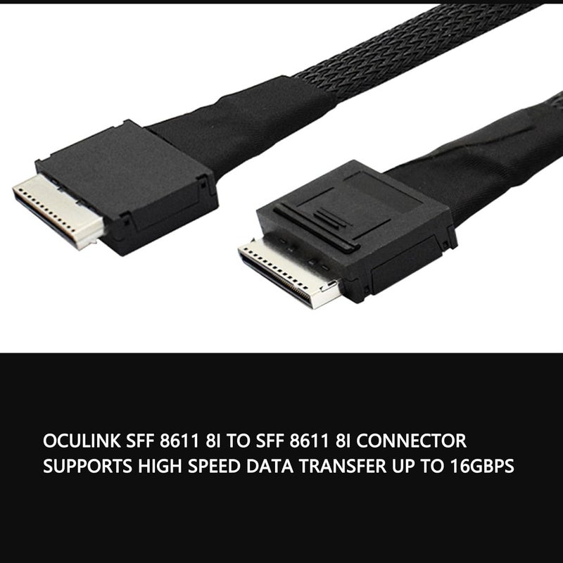 Zunate Oculink SFF 8611 8i Cable, Data Transfer for Server - SAS 3.0, 4.0, 3.0, 16Gbps, PCIe Expansion Array Card - Image 4