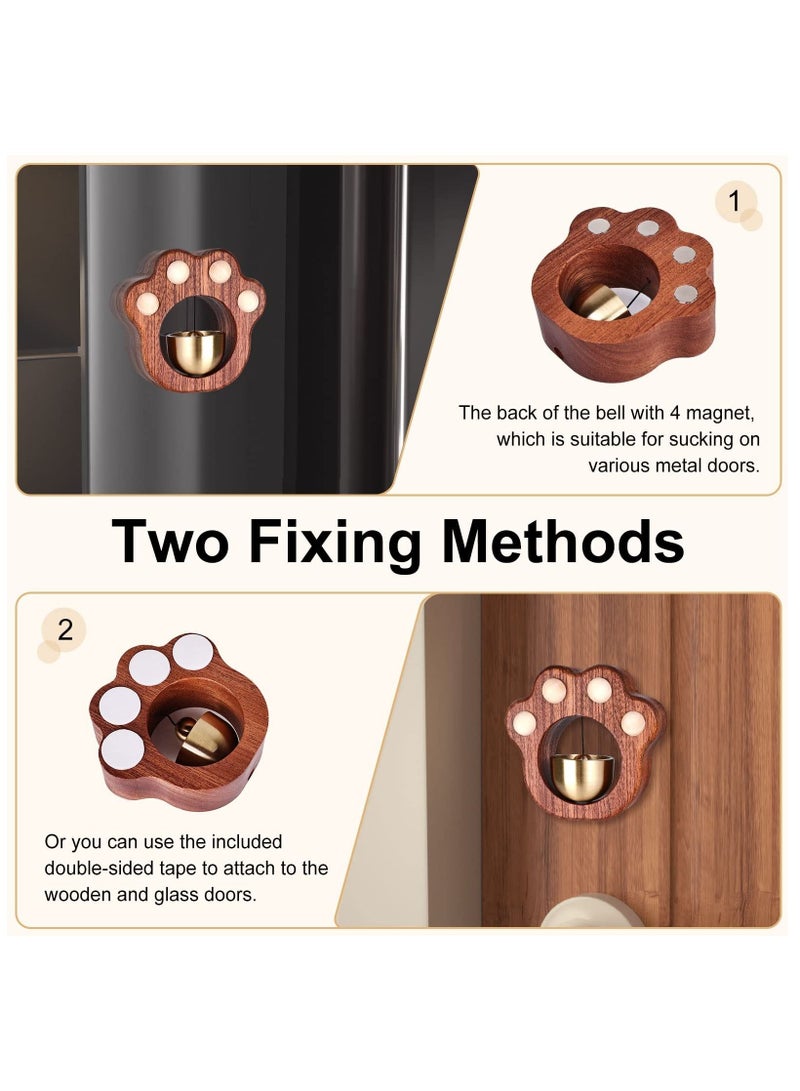 Shopkeepers Bell for Door Opening, Cat Paw Bell, Magnetically-Attached Wood Doorbell, Door Chime for Business When Entering u0026 Lightweight Unique Bell for Door Wall Store Wardrobe Decor - Image 3