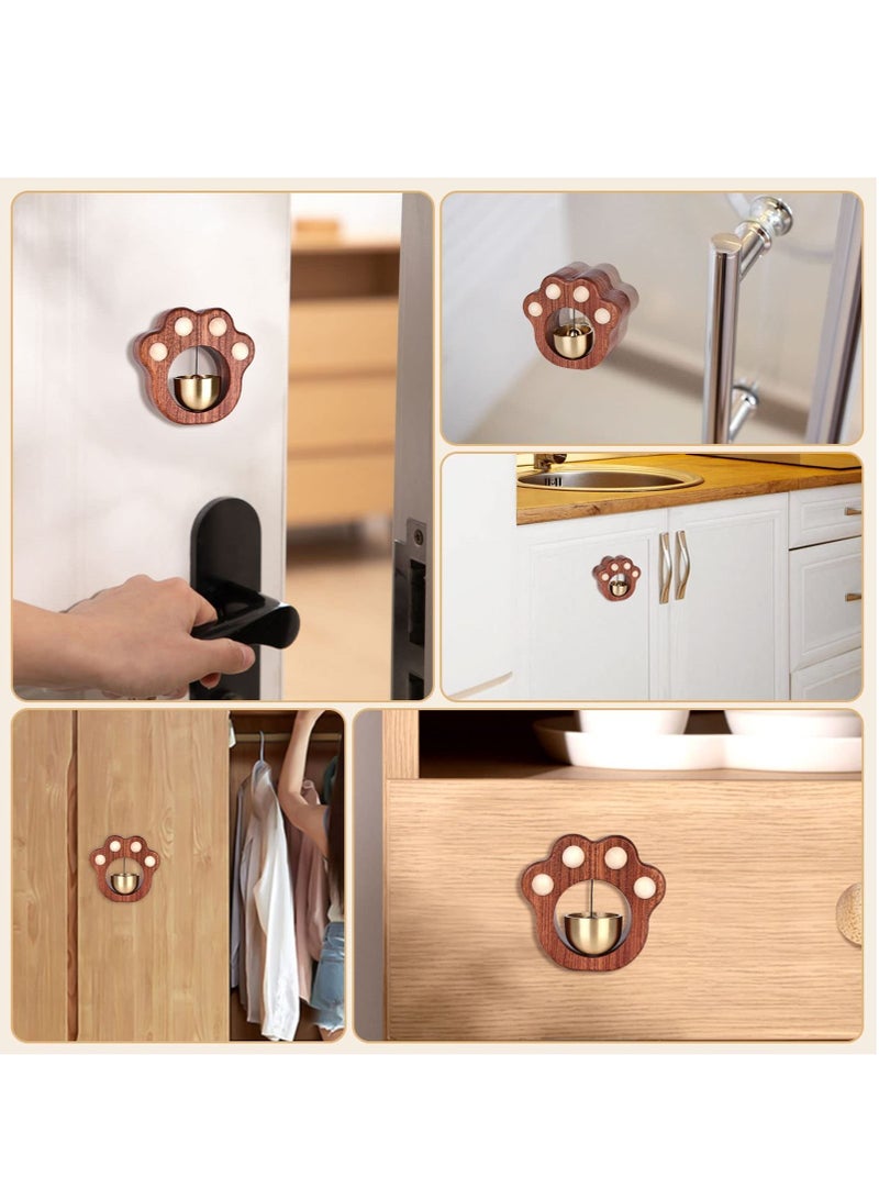 Shopkeepers Bell for Door Opening, Cat Paw Bell, Magnetically-Attached Wood Doorbell, Door Chime for Business When Entering u0026 Lightweight Unique Bell for Door Wall Store Wardrobe Decor - Image 5