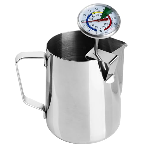 Thermometer World Milk Thermometer and 600ml Milk Frother Jug for Perfect Barista Style Coffee Making Great for Frothy Latte Cappuccino - Image 1