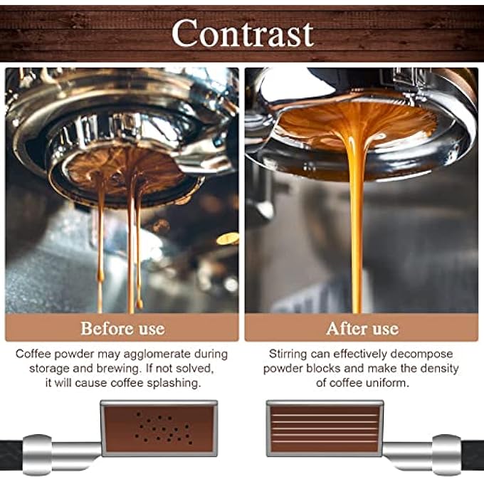 MAKINGTEC Espresso Coffee Stirrer Professional Coffee Stirring Tool For Espresso Distribution Espresso Hand Tampers With Natural Wood Handle And Stand And Cleaning BrushRed Rosewood - Image 4