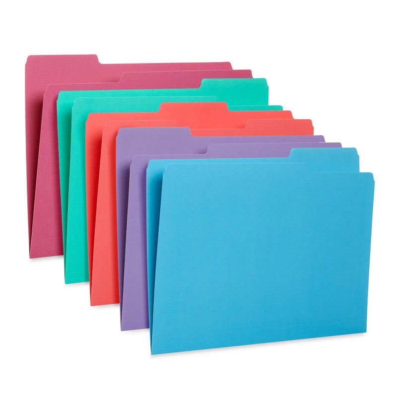 Blue Summit Supplies 100 Blue Summit Supplies Colored File Folders Letter Size 1/3 Cut Tabs - Pastel File Folders, Colorful File Folders Multicolor, Durable 11pt Paper - Image 3
