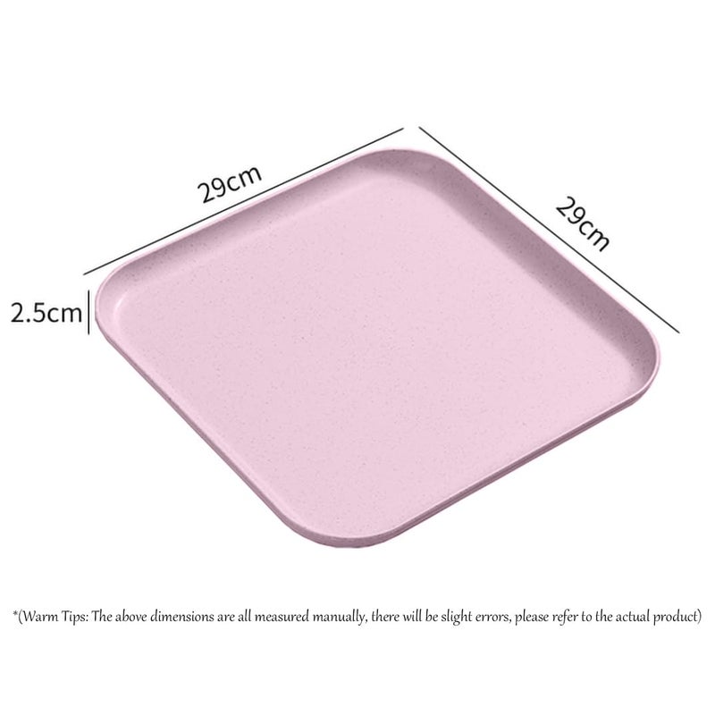 P-Plus International Wheat Straw Platter Party Serving Trays for Entertaining - Premium Trays Buffet Tray for Party Platters for Snacks, Turkey Platter Food Serving Tray (Pink, Pack of 1) - Image 2