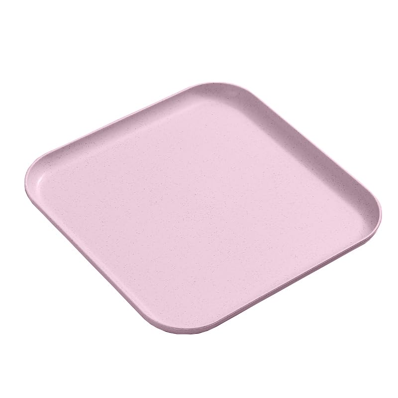 P-Plus International Wheat Straw Platter Party Serving Trays for Entertaining - Premium Trays Buffet Tray for Party Platters for Snacks, Turkey Platter Food Serving Tray (Pink, Pack of 1) - Image 1