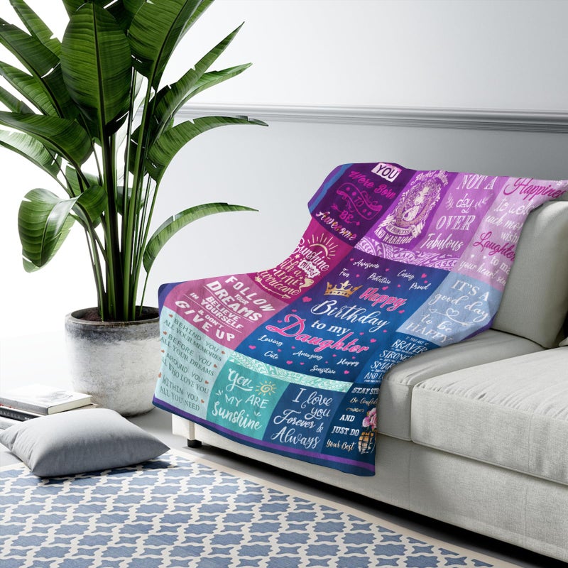 Wisegem Wisegem Daughter Birthday Gifts - to My Daughter Gifts for Birthday Blanket 60""x50"" - Birthday Gift for Daughter - Happy Birthday Daughter Gift Ideas for Girls - Daughters Bday Party Decor Presents - Image 3