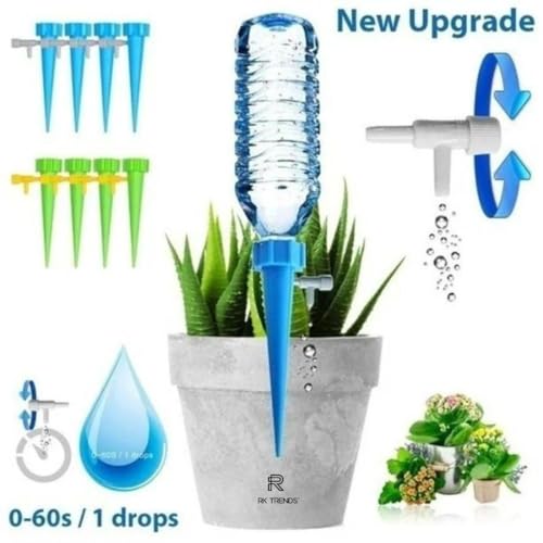 RK Trends Plant Watering Spikes with Flow Control Valve, Automatic Drip Irrigation for Indoor & Outdoor Potted Plants (Pack of 12 Spikes) - Image 3