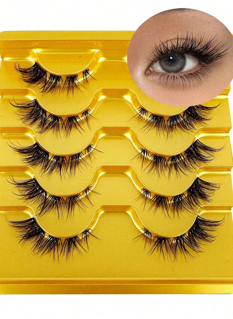 Generic - （5 Pairs ）Fluffy  False Eyelashes，Soft Curly  False Lashes，Reusable Natural Fashion  False Waterproof Eyelashes with 3D Effect for Make up - Image 1