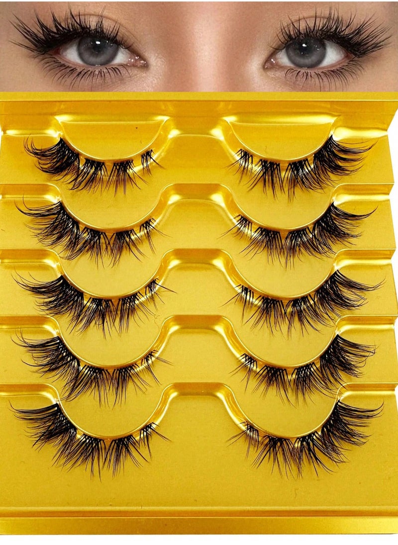 Generic - （5 Pairs ）Fluffy  False Eyelashes，Soft Curly  False Lashes，Reusable Natural Fashion  False Waterproof Eyelashes with 3D Effect for Make up - Image 1