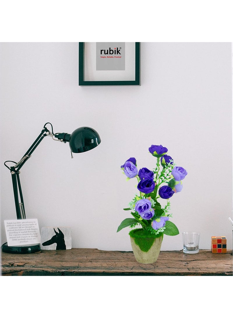 Rubik Artificial Flowers Potted Plant for Indoor Outdoor Office Home Garden Party Decoration (30cm, Dark Purple)  - Image 5