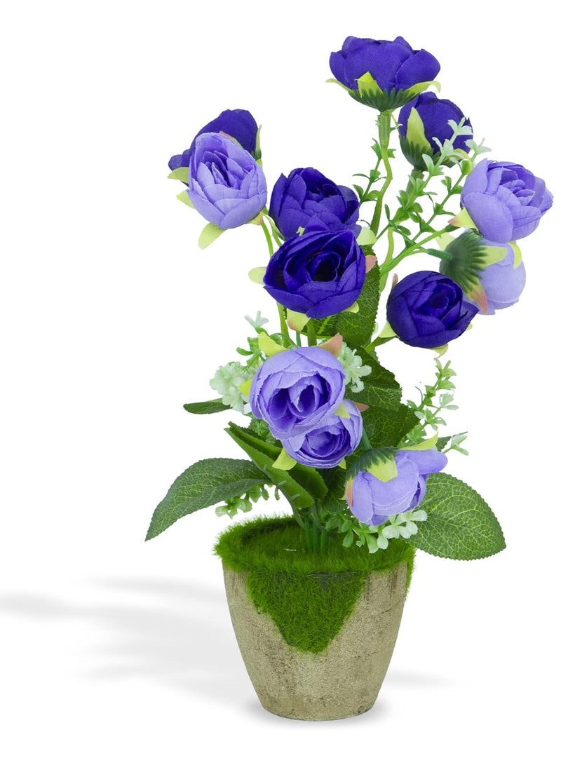 Rubik Artificial Flowers Potted Plant for Indoor Outdoor Office Home Garden Party Decoration (30cm, Dark Purple)  - Image 2