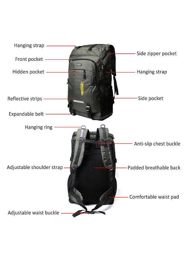 Generic 80L Mountaineering Backpack Waterproof Outdoor Running Bag Bicycle Bag Large Capacity Riding Bag Breathable Jogging Travel Daypack Bag for Riding Running Hiking Camping  - Image 4