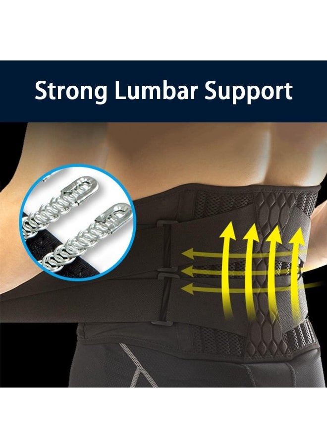 Halamine Sports Back Brace for Men and Women ，Lumbar Waist Support Belt Strong Lower Back Brace Support Corset Belt Waist Trainer Sweat Slim Belt for Sports Pain Relief (Large)  - Image 3