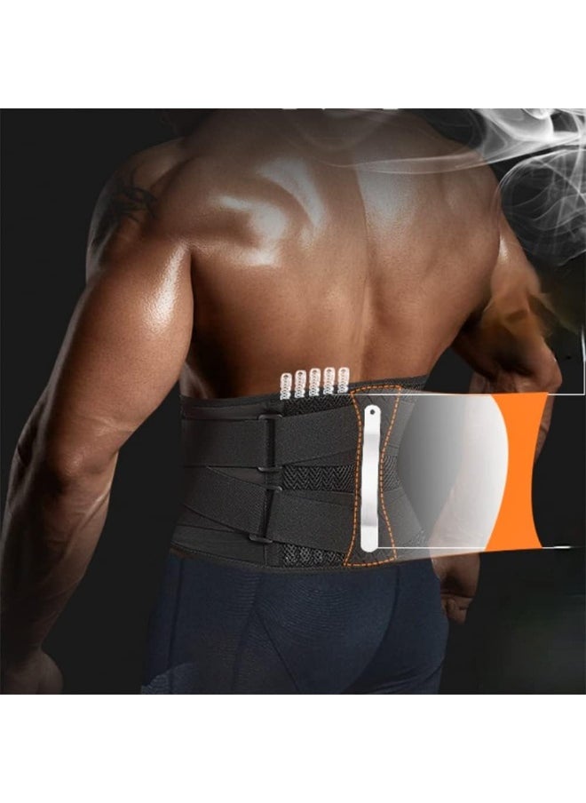 Halamine Sports Back Brace for Men and Women ，Lumbar Waist Support Belt Strong Lower Back Brace Support Corset Belt Waist Trainer Sweat Slim Belt for Sports Pain Relief (Large)  - Image 2