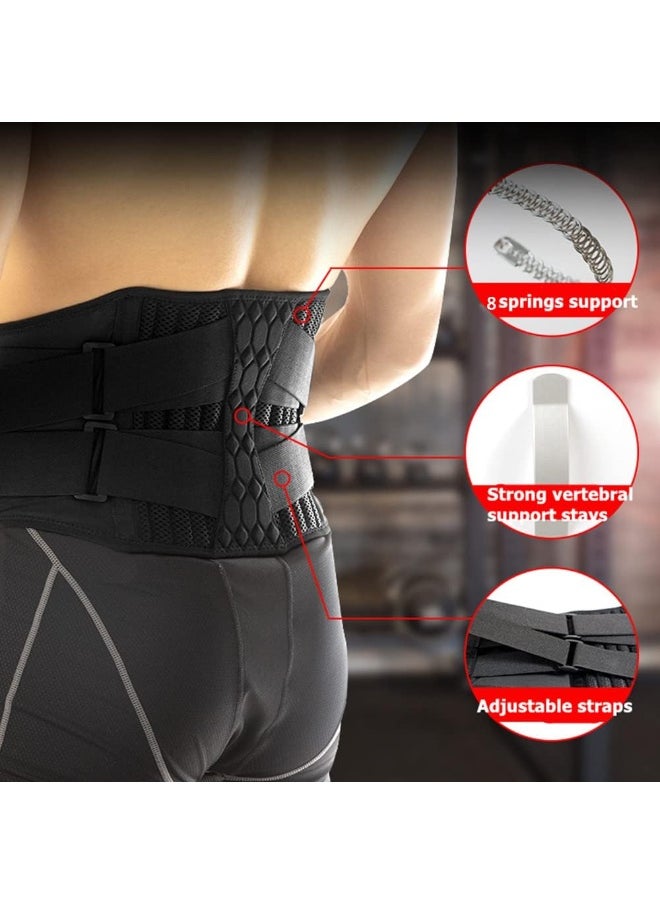 Halamine Sports Back Brace for Men and Women ，Lumbar Waist Support Belt Strong Lower Back Brace Support Corset Belt Waist Trainer Sweat Slim Belt for Sports Pain Relief (Large)  - Image 4