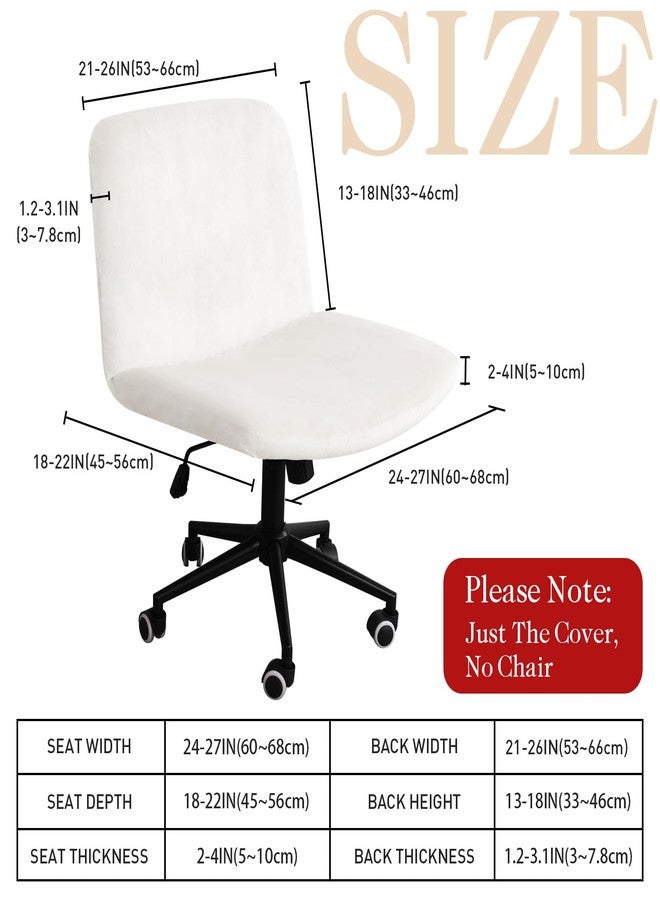 NICEEC غطاء كرسي متقاطع من NICEEC، بدون مساند للذراعين، مناسب للمكاتب وغرف النوم، غطاء كرسي طاولة الزينة، غطاء كرسي كمبيوتر متوسط الظهر وعريض المقعد بدون مساند للذراعين، غطاء قابل للتمدد من الإسباندكس، أبيض - Image 3