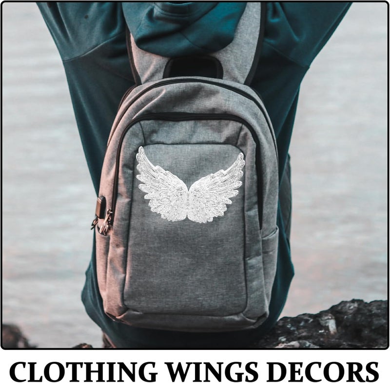 DOITOOL 12pcs Angel Wings Charms for DIY Craft Backpack Accessories Clothing Charms for Boys and Girls and Adults Wing Decorations for Costumes and Crafts - Image 3