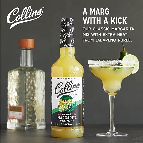 Collins Chicago Collins Jalapeno Margarita Mix | Made With Real Jalapeno Puree and Lime, Lemon, and Orange Juice With Natural Flavors, Cocktail Recipe Ingredient, Home Bar accessories Cocktail Mixers, 32 fl oz - Image 2