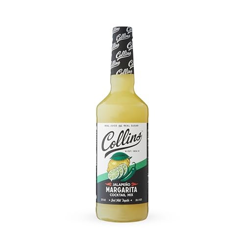 Collins Chicago Collins Jalapeno Margarita Mix | Made With Real Jalapeno Puree and Lime, Lemon, and Orange Juice With Natural Flavors, Cocktail Recipe Ingredient, Home Bar accessories Cocktail Mixers, 32 fl oz - Image 1