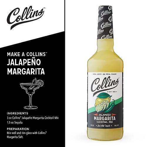 Collins Chicago Collins Jalapeno Margarita Mix | Made With Real Jalapeno Puree and Lime, Lemon, and Orange Juice With Natural Flavors, Cocktail Recipe Ingredient, Home Bar accessories Cocktail Mixers, 32 fl oz - Image 3
