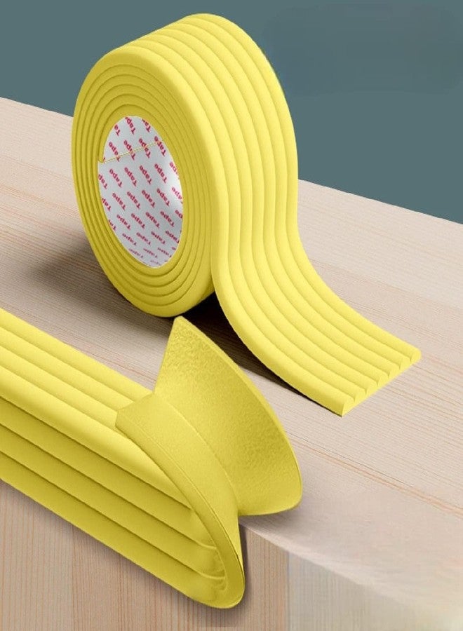 Vortipu Table Edge Safety Strip - Extra Soft Foam Protector for Baby & Kids - 2 Meter Furniture Edge Guard with Corner Protectors - Cushion Strip for Table, Desk & Sharp Edges (Yellow) - Image 1