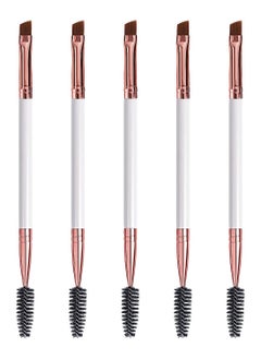 ORiTi Duo Eyebrow Brush, Spoolie Brush and Angled Brow Brush Eyelash Brush for Eye Makeup 5pcs,  - Image 1