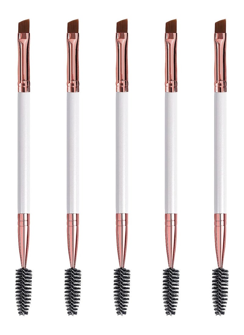 ORiTi Duo Eyebrow Brush, Spoolie Brush and Angled Brow Brush Eyelash Brush for Eye Makeup 5pcs,  - Image 1