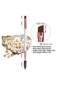 ORiTi Duo Eyebrow Brush, Spoolie Brush and Angled Brow Brush Eyelash Brush for Eye Makeup 5pcs,  - Image 2