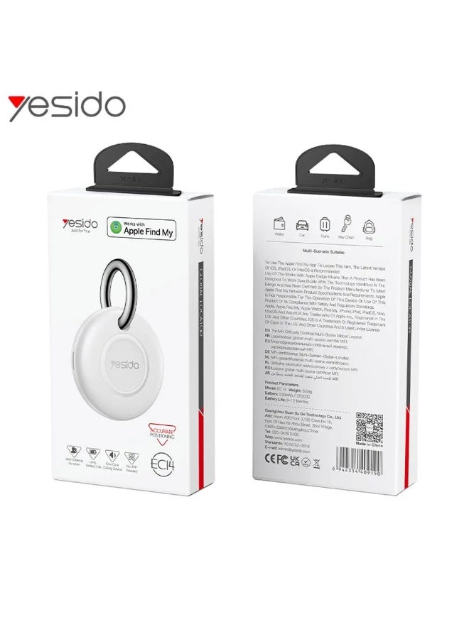 Yesido EC14 GPS Tracker – Compatible with Apple Find My, Bluetooth Item Finder for iPhone, Anti-Lost Smart Tracker for Keys, Wallet, Backpack, Luggage, Pet – White** - Image 5