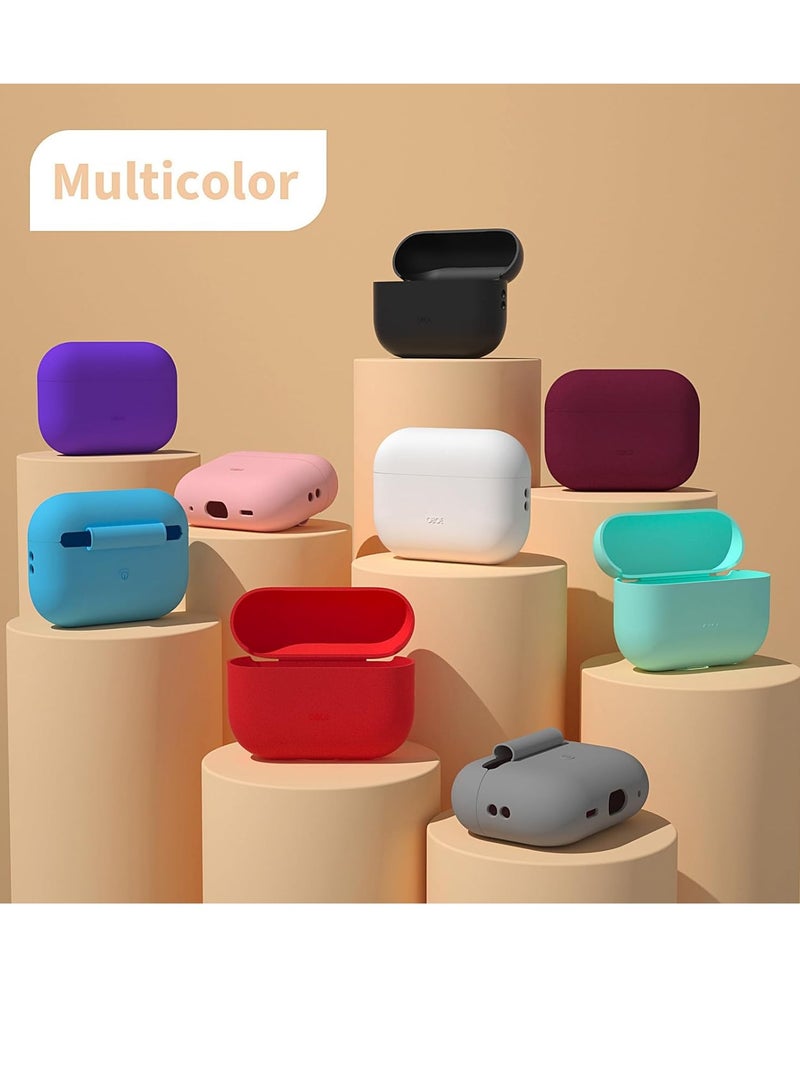 Soft Silicone Protective Case Cover Compatible with Apple AirPods Pro 2 Case with Anti-Lost Lanyard (GRAY COLOR) [AIRPODS & Charging CASE NOT Included]  - Image 2