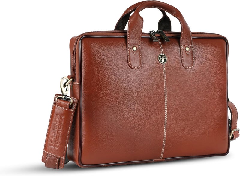 HAMMONDS FLYCATCHER Genuine Leather Office Bag for Men - Laptop Bag for Men - Padded Laptop Compartment - Fits 14 Inch Laptop - Adjustable Strap - Leather Bag for Men - 1 Year Warranty - Image 1