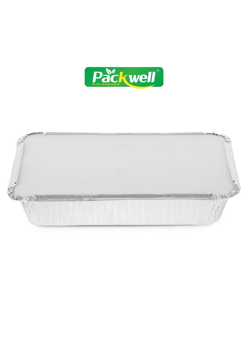 Packwell 1200 ml Aluminum Container with Lid 10pcs- PWRP1943 10 Containers, BPA-Free, Food grade and Hygienic Perfect for Catering, Packing, Storing, Ramadan Food and Iftar Kit Distribution Etc Silver - pzsku/ZCBC6864C57A86CE6E4C6Z/45/_/1708514052/45036c71-fcbf-4d56-8037-9608a62c99d6