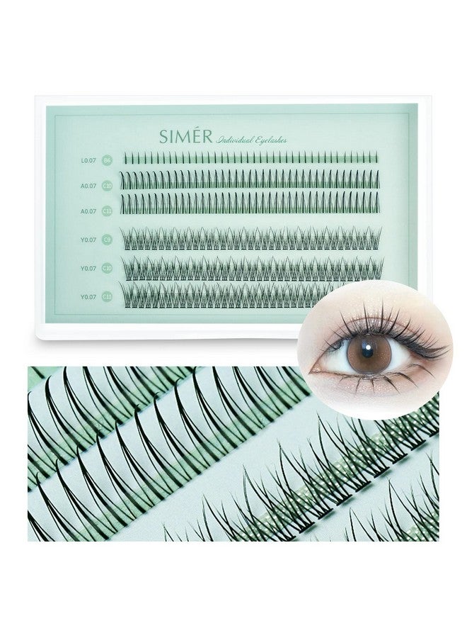 SIMER False Eyelashes Individual Lashes 240 Clusters Lashes 3 Types Natural Eyelash Extension Kit DIY 0.07mm Thickness 6-11mm Fishtail Lash ＆ A Type ＆Bottom Lashes for Make Up Salon  - Image 1