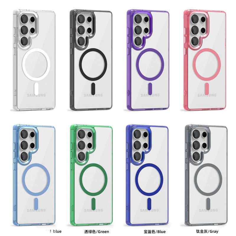 غطاء MagSafe بMetal لـ Samsung Galaxy A15 مع حماية من السقوط ومغناطيس قوي مع مقاوم للصدمات مع مغناطيسي مع إطار عدسة معدني باللون أخضر خفيف الحمل للاستخدام الداخلي أثناء التنقل - Image 2