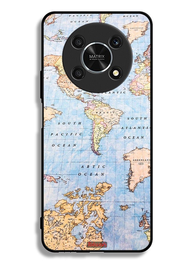 Tolwak Honor X9 5G Protective Case Cover World Map - Image 2
