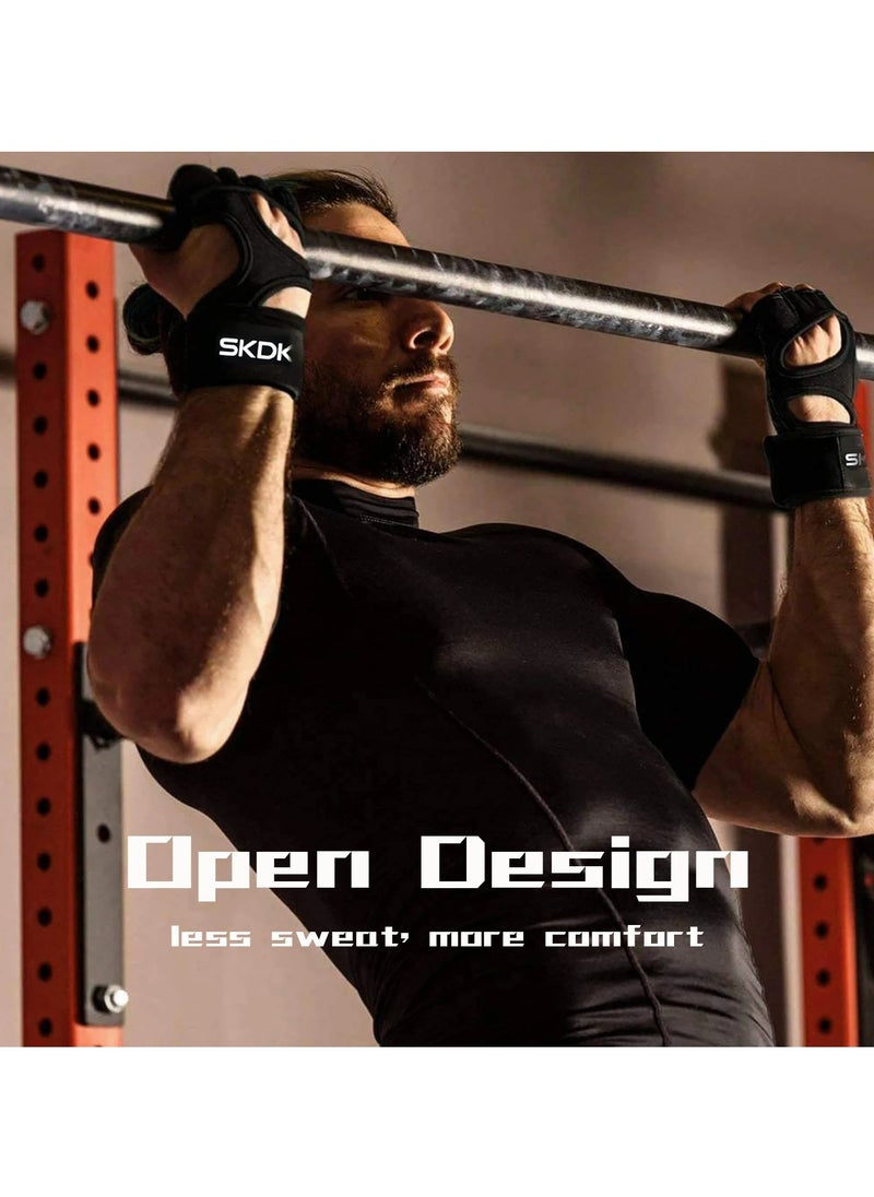 SKDK Weight Lifting Gloves, Strong Impact Resistance Weight Lifting Fitness Gloves With Wrist Wraps, Silicone Gel Full Palm Protection Gym Workout Gloves For Men  - Image 4