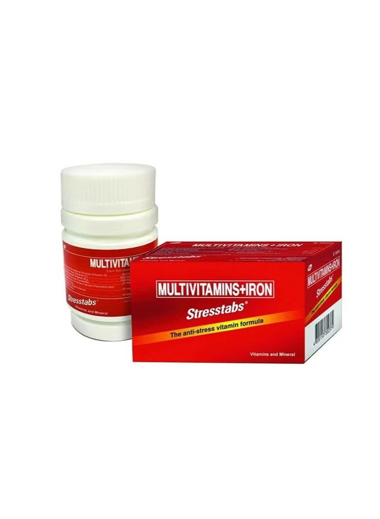 Stresstabs Multivitamins + Iron Tablets, Anti-Stress Vitamin Formula