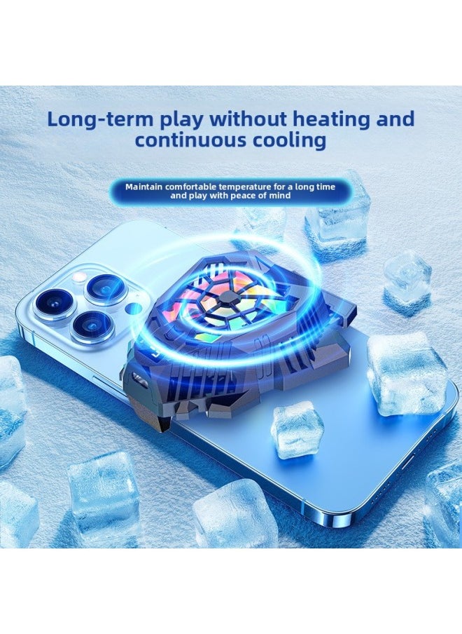Mobile Phone Radiator Digital Display Temperature Control Semiconductor Refrigeration Icing Cooling Artifact Online Games Universal Mute Back Clip-Color:Flagship Model