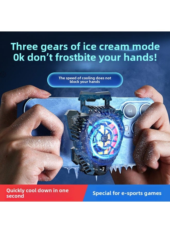 Mobile Phone Radiator Digital Display Temperature Control Semiconductor Refrigeration Icing Cooling Artifact Online Games Universal Mute Back Clip-Color:Flagship Model
