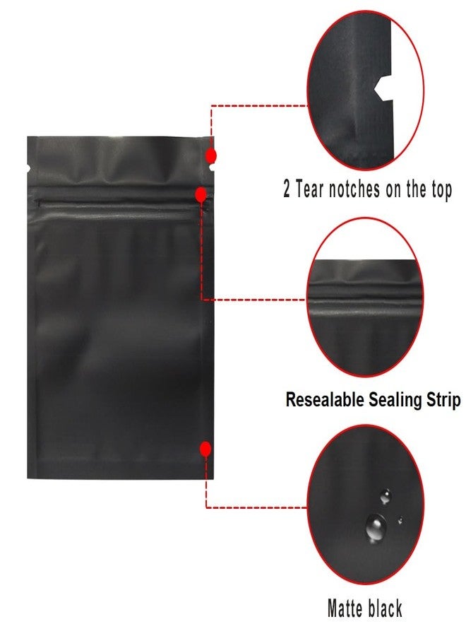 GoodtoU 100 Pack Smell Proof Bags 3 x 4 Inch Resealable Mylar Bags Foil Pouch Bag Flat Bag Matte Black - Image 4