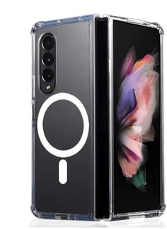 ten.tech Magnetic Clear Case for Samsung Galaxy Z Fold 4 Samsung Galaxy Z Fold 4 MagSafe, Compatible with Magsafe Wireless Charging, Shockproof & Anti-Yellow Premium Quality Case