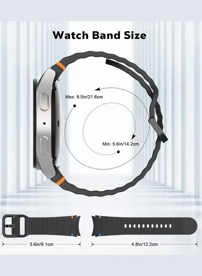 مجموعة من 4 أحزمة ساعات سيليكون متوافقة مع ساعات Galaxy Watch 7 و6 و5 و4 وFE والطرازات الكلاسيكية، مقاس 20 مم، حزام رياضي ناعم للرجال والنساء، متوفر بألوان الأسود والرمادي والأزرق والأحمر. - Image 2